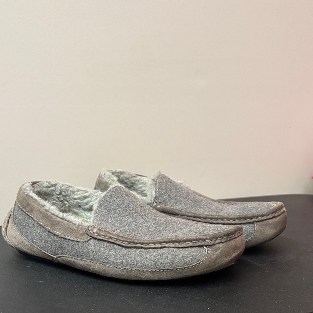 UGG Men's Gray  Slip-On Loafer Slippers